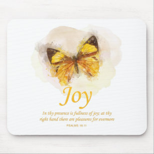 Women’s Christian Butterfly Bible Verse: Joy Mouse Mat