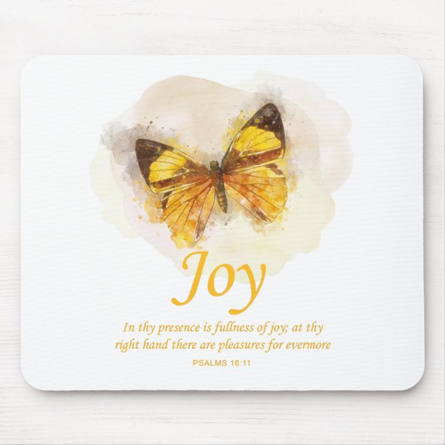 Women’s Christian Butterfly Bible Verse: Joy Mouse Mat (Front)