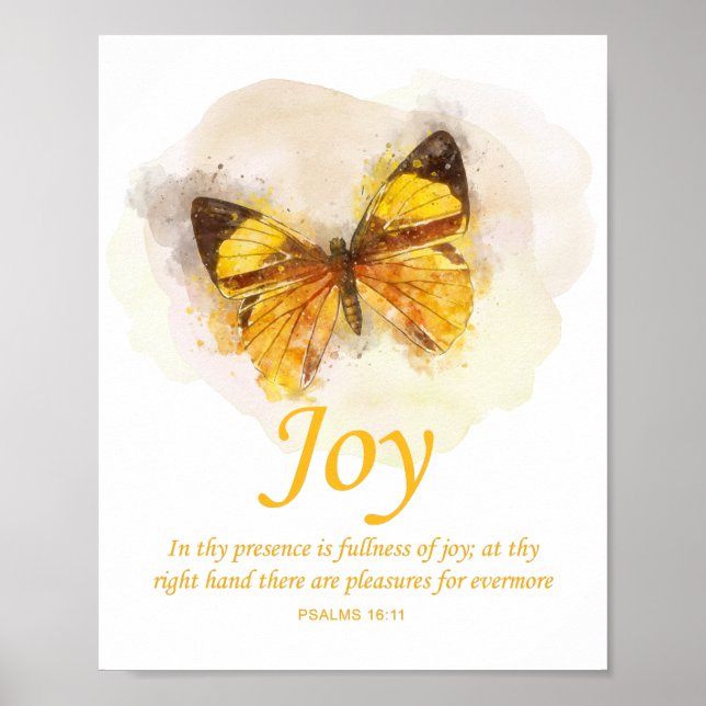 Women’s Christian Butterfly Bible Verse: Joy Poster (Front)