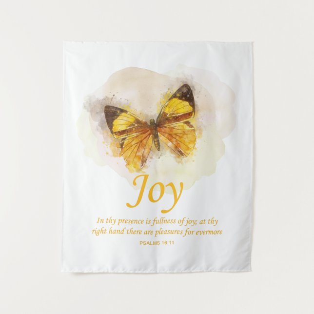 Women’s Christian Butterfly Bible Verse: Joy Tapestry (Front)