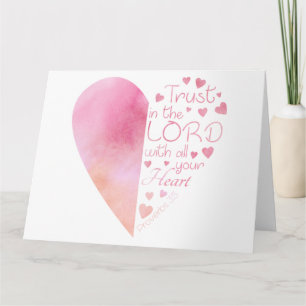 Women’s Christian Heart Faith Trust in the Lord Card