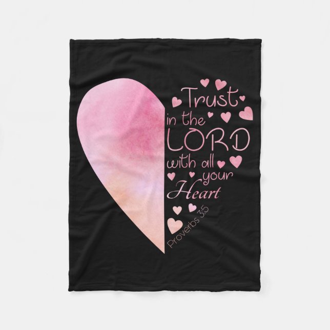 Women’s Christian Heart Faith Trust in the Lord Fleece Blanket (Front)