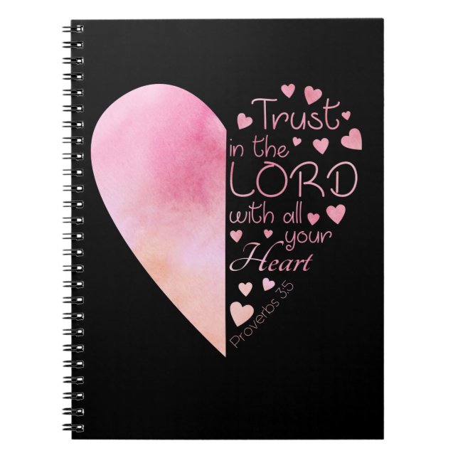 Women’s Christian Heart Faith Trust in the Lord Notebook (Front)