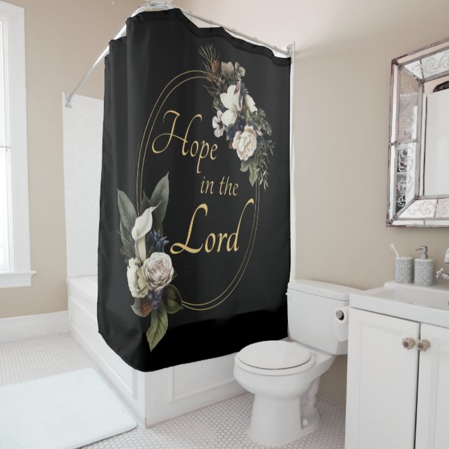 Women’s Christian Hope in the Lord Inspirational Shower Curtain (In Situ)