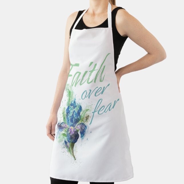 Women’s Christian Watercolor: Faith Over Fear Apron (Insitu)