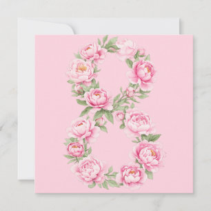 Women’s Day Peony Flower for March 8  Holiday Card
