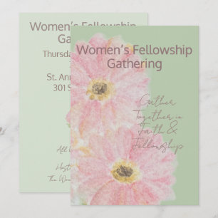 Women’s Fellowship Pink Gerber Daisy Flat Invitation