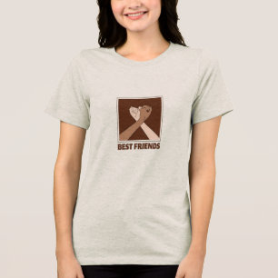 Women’s Friendship Unity Print Casual T-Shirt Tri-Blend Shirt