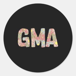 Women’s Gma Floral Shirt Funny Mum Life Flower Mot Classic Round Sticker