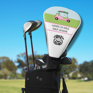 Women’s Golf League Pink Cart Logo Message Golf Head Cover