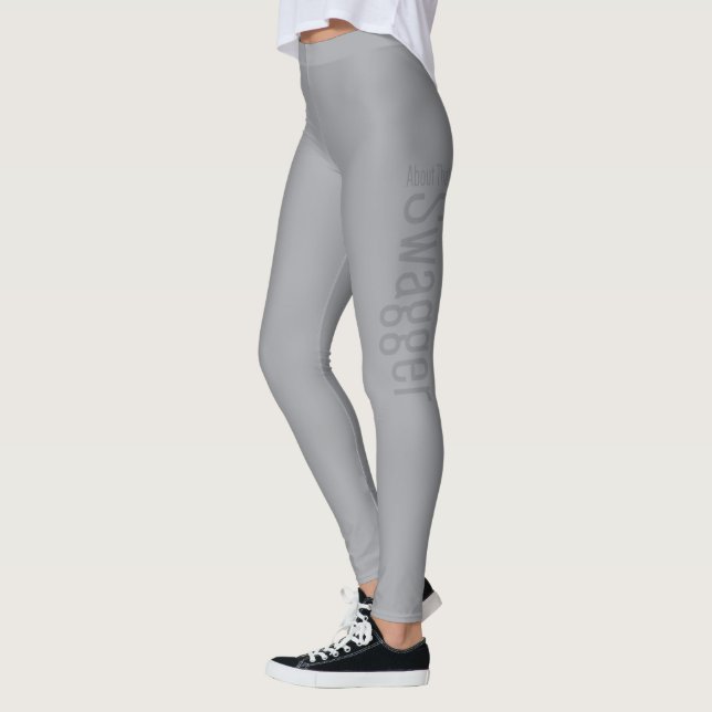 Women’s grey leggings, yoga pants, activewear leggings (Left)