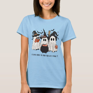 Women’s Halloween T-Shirt – Ghost Witches Trio