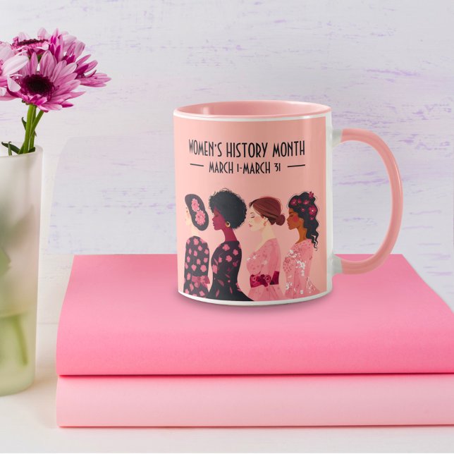 Women’s History Month Global Women Pink Floral Mug (Creator Uploaded)
