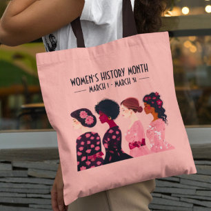 Women’s History Month Global Women Pink Floral Tote Bag