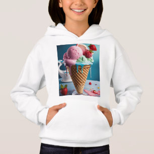 Women’s Hoodie with Cute Ice Cream Design   Sweet 
