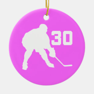 Women’s Ice Hockey Player Number 30 Gift Ornamen Ceramic Tree Decoration