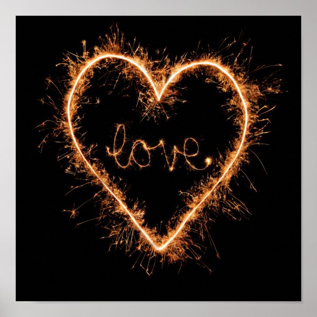 Women’s Love Inspiration Sparkler Heart Poster (Front)