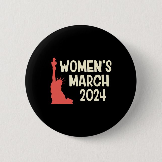Women’s March 2024  6 Cm Round Badge (Front)