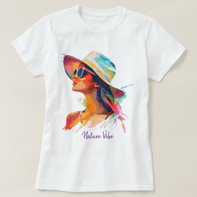 Women’s Nature Vibe Graphic T-Shirt – Girl (Design Front)