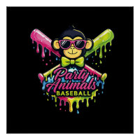 Women’s Party Animals Baseball Funny Monkey