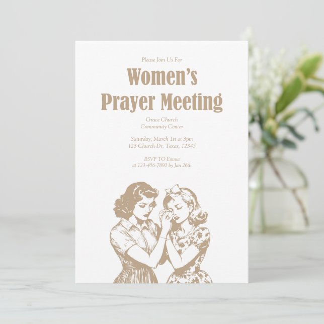 Women’s Prayer Meeting Church Event Invitation (Standing Front)