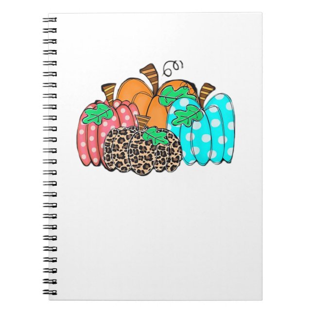 Women’s Pumpkin Leopard Print Graphic It’s Fall Y’ Notebook (Front)
