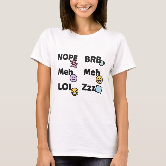Women’s T-Shirt – Colour Pop Internet Emoji Slang (Front)