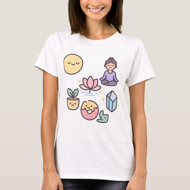 Women’s T-Shirt – Cute Meditation & Zen Lifestyle  (Front)