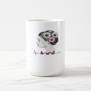 Women’s White Casual Shirt – Loose Fit Crew Neck B Coffee Mug