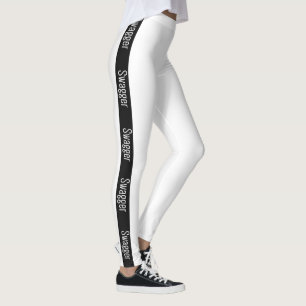 Women’s white leggings, yoga pants, activewear leggings