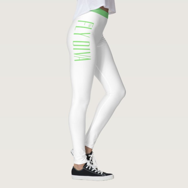 Women’s white leggings, yoga pants, activewear leggings (Right)