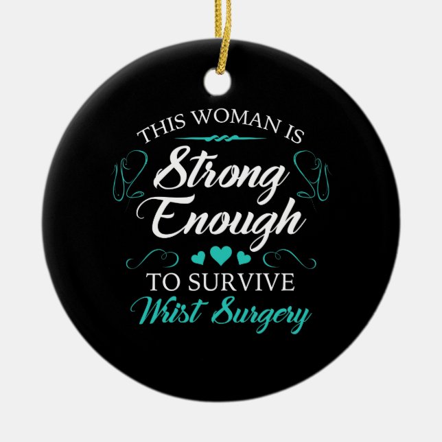 Women’s Wrist Surgery Recovery Ceramic Tree Decoration (Front)