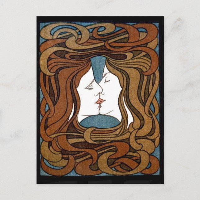 Women Share a Kiss postcard (Front)