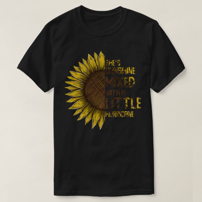 Women She's Sunshine Mied Hurricane Sunflower love T-Shirt (Design Front)