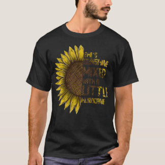 Women She's Sunshine Mied Hurricane Sunflower love T-Shirt