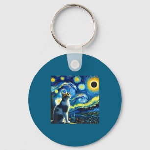 Women Shirt Total Solar Eclipse Van Gogh Key Ring