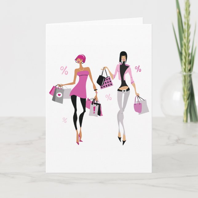 Women Shopping Greeting Cards (Front)