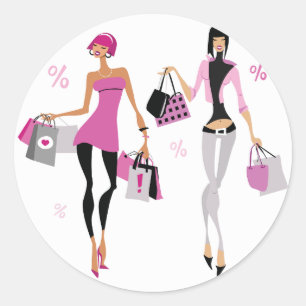 Women Shopping Stickers