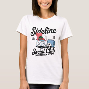 Women Sideline Social Club Soccer Mom Game Day _5  T-Shirt