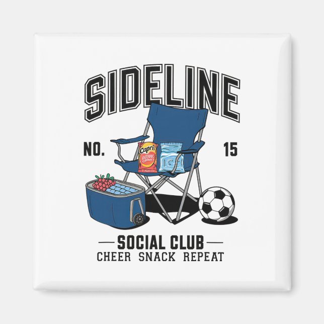 Women Sideline Social Club Soccer Mom Game Day _6  Magnet (Front)