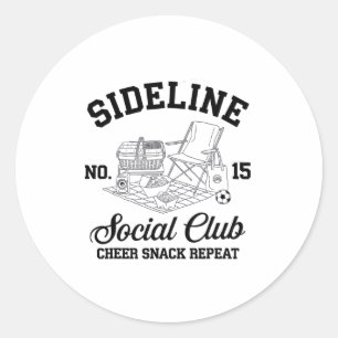 Women Sideline Social Club Soccer Mom Game Day 8 T Classic Round Sticker