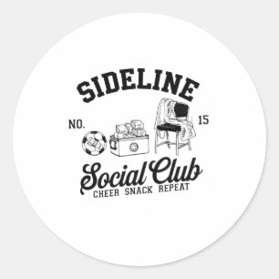 Women Sideline Social Club Soccer Mom Game Day _9  Classic Round Sticker