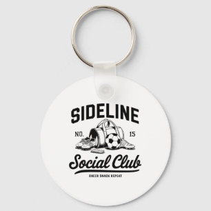 Women Sideline Social Club Soccer Mom Game Day Key Ring