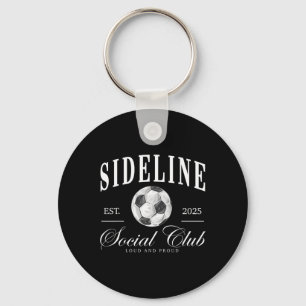 Women Sideline Social Club Soccer Mom Game Day Mot Key Ring