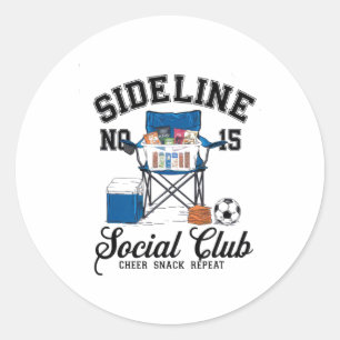 Women Sideline Social Club Soccer Mum Game Day _3 Classic Round Sticker