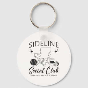 Women Sideline Social Club Softll Mum Game Day Mot Key Ring