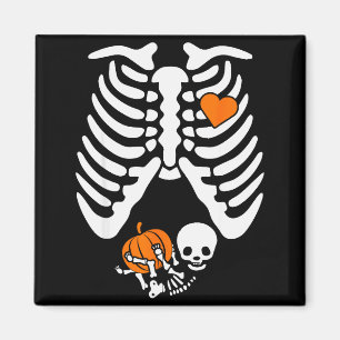 Women Skeleton Pregnancy Announcement Mom Hallowee Magnet