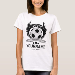 Women Soccer Fan Name Design Mom Gifts T-Shirt