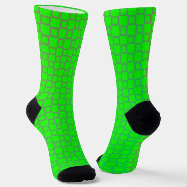 Women socks, Lime Light Green classic design Socks (Angled)