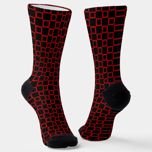 Women socks with black red classic design (Angled)